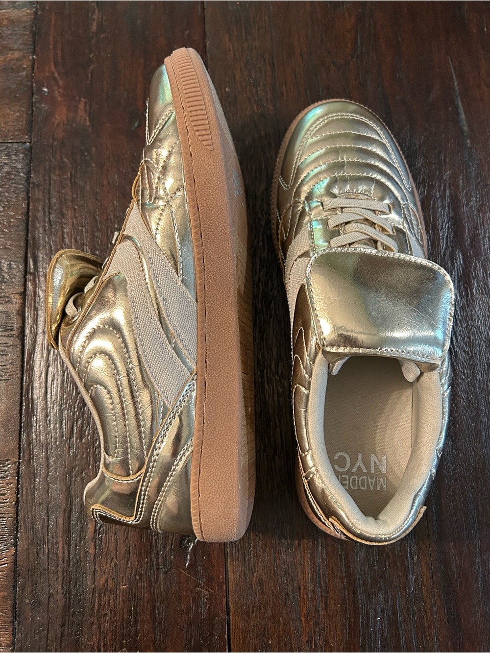 Madden Madrid Gold Quilted Sneakers -Size 5